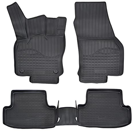 Norm Liners 3D Gummimatten passend für Seat Ateca ab 2016 5tlg, Allwetter TPE Fußmatten mit hohem Rand Passform rutschfest Geruchsneutral Schwarz