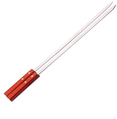 DUPU Barbecue Barkewers Fourche en Acier Inoxydable Fourche Flat Shish Kebab BBQ Grills Bâtonnets Turc Turkish Long Bois Brochettes Paniquée Outils