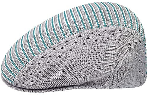 Kangol Preppy Vent 504 Flatcap Schirmmütze Schiebermütze Herren - mit Schirm Sommer Frühling-Sommer - S (54-55 cm) grau