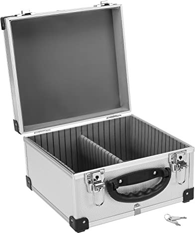 anndora CD Koffer für 40 Standard CD Cases - 29,5 x 29 x 18,5 cm - Silber