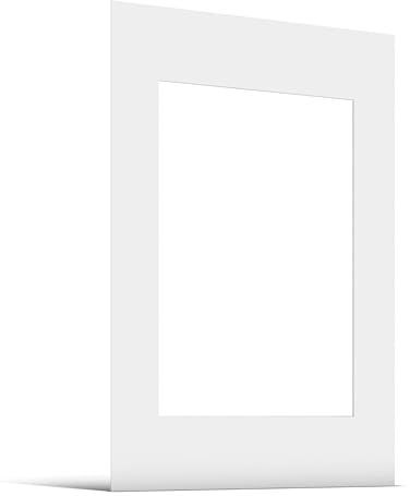 JUNOMI® Passepartout DIN A2 Außenmaß für Bildformat DIN A3, Reinweiß | Für Bilderrahmen DIN A2 (42x59,4 cm), Bildformat DIN A3 (29,7x42 cm), Schrägschnitt, 1,5 mm Karton