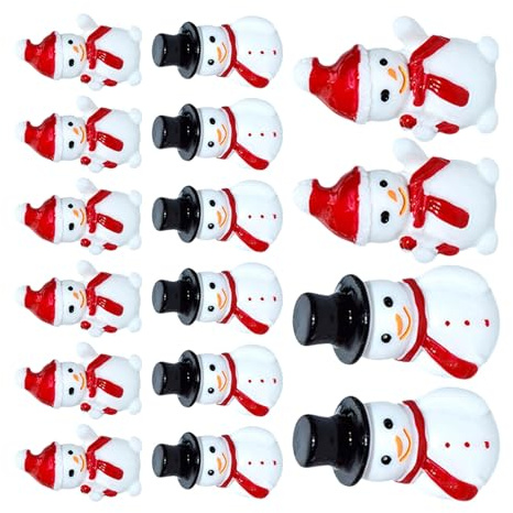 Toddmomy 20 Pezzi Mini Pupazzo di Neve Figurine di Pupazzi di Neve in Miniatura Mini Giocattolo Ornamento Arredamento figurina di Pupazzo di di in Resina Tridimensionale