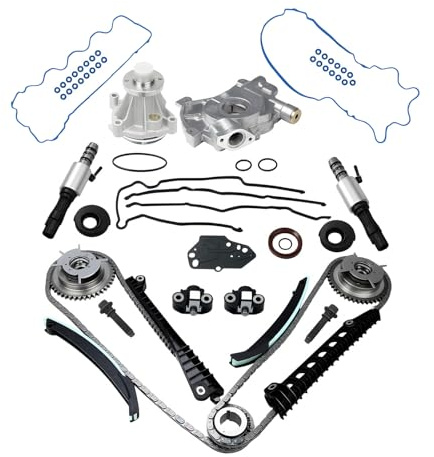 HAYIAUTO 5.4 Timing Chain Kit Cam Phaser Set Fit for Ford F150 F250 F350 Expedition for Lincoln Navigator Mark LT 5.4 3V Triton V8 Engine | Complete Repair Kit with VVT Solenoids & Gears | 3L3Z6M280EA