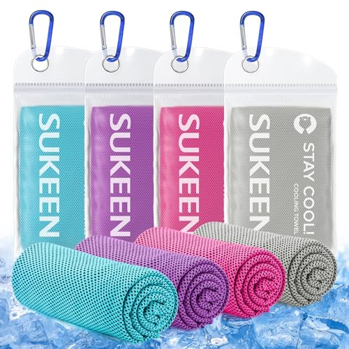 Sukeen Kühlendes Handtuch, Sport Cooling Towel für Hals und Körper | Schweißhandtuch schnelltrocknendes Mikrofaser-Halskühlhandtuch für Fitness, Golf, Tennis, Yoga, Outdoor(100x30cm)