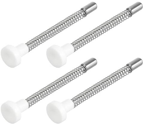 QUARKZMAN Chiusure a Spillo, 6x80mm/0,24x3,15 Pollici Perno a Molla con Chiusura a Pistone Bullone a Spillo a Molla in Acciaio per Mobili Porta Letto, 4pz