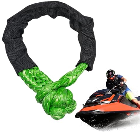 Manille synthétique souple | Corde de récupération de route synthétique | Manille souple haute résistance pour remorquage tout-terrain, manille souple pour remplacer la sangle de remorquage pour SUV