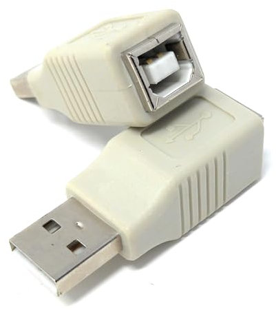 2pcs USB 2.0 A Male to Type B Female Adapter Convertor for Printer, Scanner, PC, Music Instruments, Hard Drive