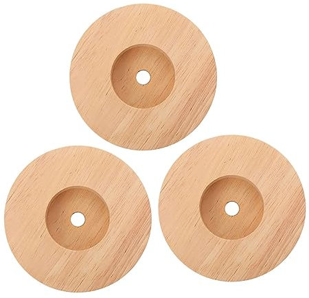 Hemobllo 3stücke Holzfuß Für Lampe Einfache Runde Basis Kleiner Lampensockel Nachtlichtzubehör Langlebig Und Praktisch