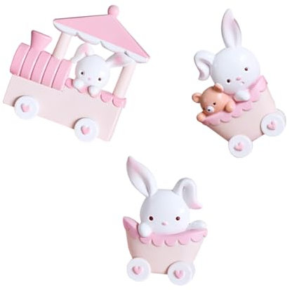 TOYANDONA Bunnen Zug Geburtstag Kuchen Dekoration Kunststoff Kaninchen Zug Ornamente Party Tortenschmuck Tortenaufsatz Schöner Hasen Hasenzug