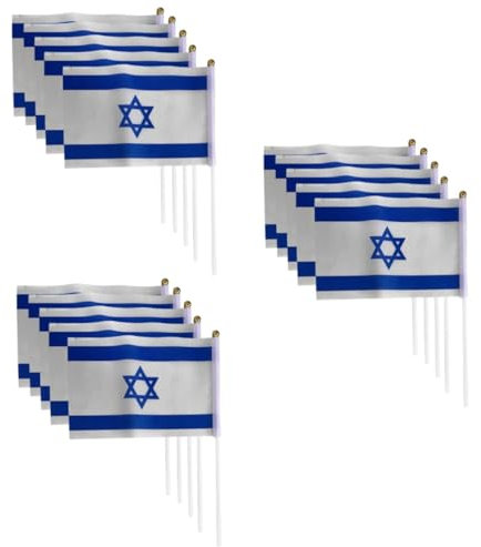 Parliky 15 Pièces mini-drapeau israel flag petits drapeaux d'Israël soutenir le décor d'Israël cure-dent drapeaux australiens à main du brésil drapeau agitant la main