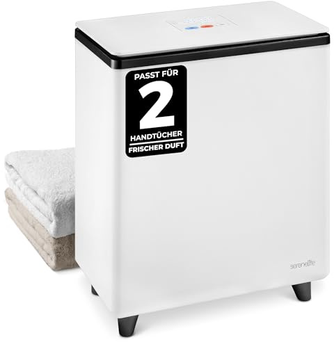 SereneLife calentador de toallas rectangular, Towel warmer, Spa, Calientatoallas electrico, Para baño, Apagado automatico, Portatil, Ideal para 2 toallas grandes, Mantas, Batas de baño, Pijamas