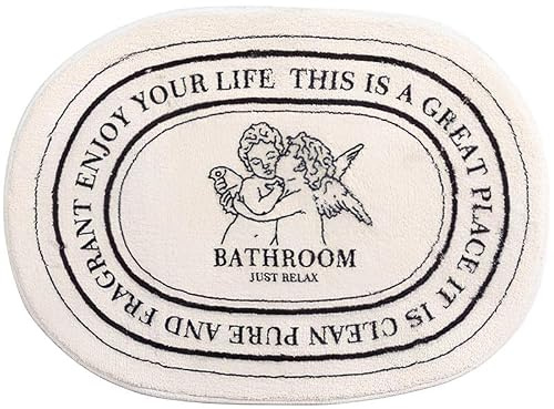 Angel Badezimmerteppich, Engel-Badematte, super weich und plüschig, rutschfeste und saugfähige Engel-Badematte, niedliche Teppiche für Badezimmer und Fußmatte, leicht zu reinigen, perfekt dekorativ