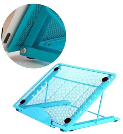 NUOBESTY Base Di Raffreddamento Per Notebook in Verniciato Spruzzo Supporto Portatile Pieghevole Per Computer Supporto Da Tavolo Blu