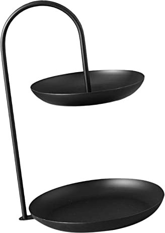 Yctze Eleg D 2 Tier N uit Sirviendo Plátula de Múltiples Niveles para Fiestas y Mesas de café (Black)