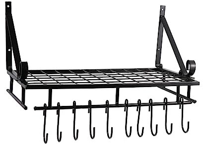 HOLIDYOYO 1pezzi Portaoggetti Da Cucina Multifunzione Gancio in Metallo Supporto Per Rastrelliera Copripentola Accessorio Da Cucina