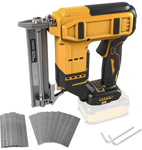 Schnurloser 18GA Brad Nailer kompatibel mit Dewalt 20V MAX Akku, bürstenloser Narrow Crown Stapler mit 1000 Nägeln und 1000 Klammern für Heimwerker, DIY und Holzbearbeitung