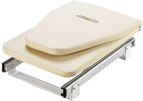 Asse da Stiro Pieghevole Girevole a 180°, Tavola da Stiro per Scorrevole per Appartamento e Stanza Piccola con Rivestimento in Tessuto Rimovibile, 44 * 31 * 15cm(White)
