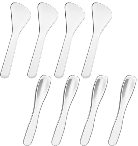 5pcs Mini Metal Cosmetic Spatula, Makeup Spatulas Lotion Spatula, Skincare Beauty Skin Care Spatulas for Mixing And Skin Care Creams, Sampling Plant Masks, Eye Cream, Essences