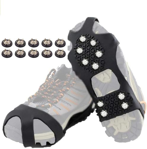 CICISTORY Grödel Steigeisen für Bergschuhe, Anti-Rutsch Spikes, Edelstahl Zähne, Spikes für Schuhe Winter, Schuhkralle, Spikes, Schuhspikes für Angeln, Wandern, Wanderungen, Spazieren im Winter