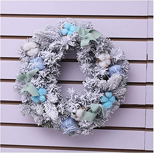 Autumn Wreath Christmas Wreath Stage Layout Holiday Party Accessories Pink Blue 30cm Diameter PVC Door Hanging Rattan (Color: A, Size: 30cm)