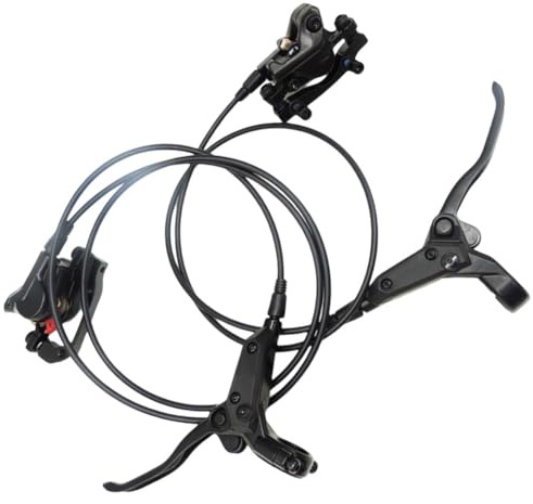 FACAIIO Mountain Kit de frein à disque hydraulique pour vélo, étrier à 2 pistons en alliage d'aluminium, compatible avec rotor de 160 mm, gauche + droite, pour roue avant et arrière, noir