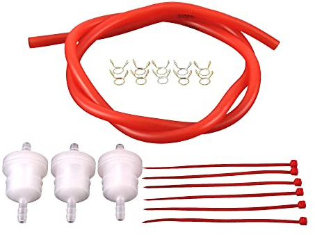 GOOFIT Rote Moto Gas Kraftstoff Filter Linie Frühlingsklemmen Schlauchklemmen Innendurchmesser Motorrad Öl Benzin Schmutz Ersatz für Moped Roller ATV