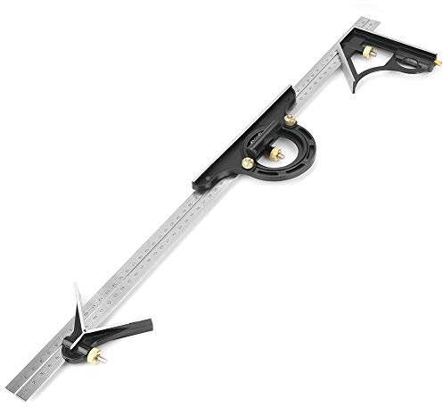 Akozon Winkel Lineal Kombination Set Metall Einstellbare Kombination Square Winkelmesser Messwerkzeug