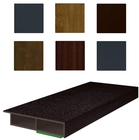 NOBILY Fenster/PVC Deckleiste, 40mm Breite x 7mm Höhe, selbstklebend, Hohlkammerleiste mit Überstand für Wandabschluss inkl. Schaumklebeband, jede Leiste 1950mm, Flachleiste, Farbe Schokobraun