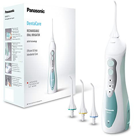 Panasonic EW1311 Rechargeable Dental Oral Irrigator, Water Flossers for Teeth Cordless with 4 Water Jet Modes, UK 2 Pin Plug