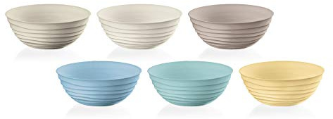 Guzzini, Post Consumed Recycled Plastic, Tierra, Set di 6 Ciotoline S, Pio&Tito Toso, Ø12.2 x H11.5 cm, 348 cc, Multicolore