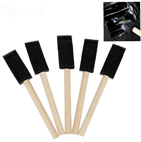 5Pcs Car Grille Cleaner Soft Sponge Wood Handle Auto Detailing Car Air Conditioner Vent Brush Blinds Duster Brush