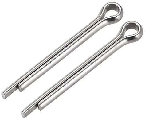 sourcing map Split Cotter Pin - 6mm x 50mm 304 Stainless Steel 2-Prongs Silver Tone Fastener Clip Key 2Pcs