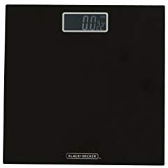 BLACK+DECKER Battery Operated Digital Bath Scale, Large LCD Display, High Accuracy, 375 Max Pounds, Ultra-Slim Design