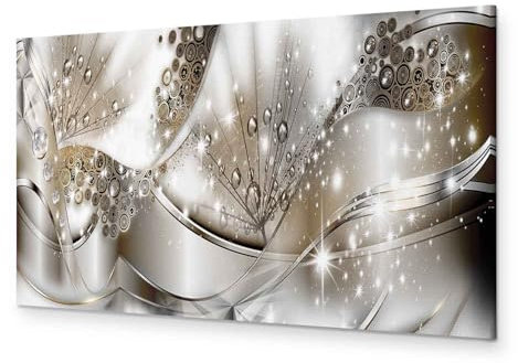 murando - Leinwand Bilder Abstrakt 120x40 cm Vlies Leinwandbild 1 tlg Kunstdruck modern Wandbilder XXL Wanddekoration Wandbild Wand Bild Panoramabild - Pusteblume Blumen Ornament Diamant gold beige