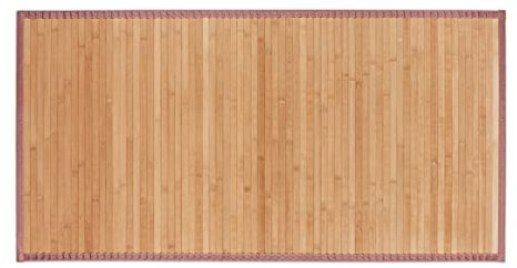 Relaxdays Bambusmatte, 61x122cm, feuchtigkeitsresistent, rutschfest, Bambus Fußmatte Bad, Flur, Küche, Badteppich, Natur, 10024084_1382