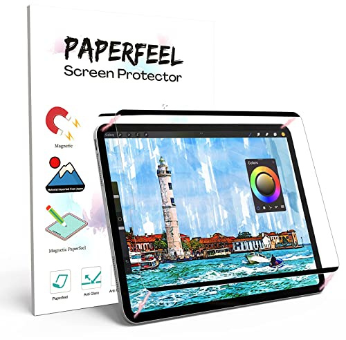 PAPERFEEL Magnetischer Schutzfolie für iPad Pro 11 2022-2018, iPad Air 5/4 | Matt Papier Magnetisch Folie zum Schreiben Zeichnen Anti-Blendung, Weniger Fingerabdruck, Einfache Installation Schutzfolie