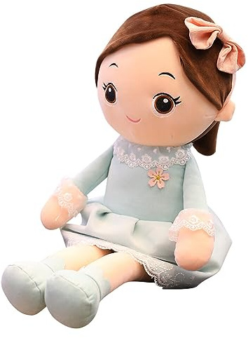 Uposao Kuschelpuppe Weiche Stoffpuppe, 50CM Mädchen Plüschpuppe Gefüllte Puppen mit Kleidung Haaren Niedliches Märchen Prinzessin Stofftier Fee Spielzeug Weihnachten Geschenk Für Baby Kinder,Grün