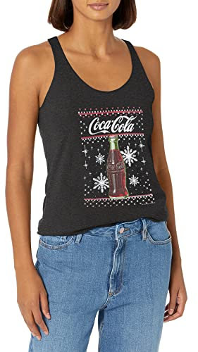 Coca-Cola Bottiglia Fiocchi di Neve Camicia, Nero/Erika, XS Donna
