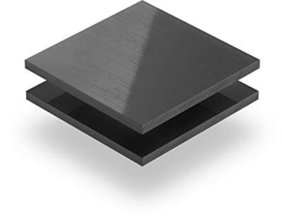 Hart-PVC Platte Dunkelgrau 15 mm - Rechteck in Abmessungen von 10x10 cm bis 100x200 cm mit Schutzfolie an beiden Seiten, ohne scharfe Kanten.