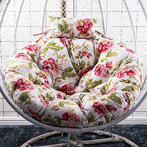 Morbuy Papasansessel Kissen Sitzauflage, Rundes Dicke Stuhlkissen Bequem & Weich Sitzkissen Hängesessel für Outdoor Indoor Garten Stuhlauflage (105x105CM,Pfingstrose)