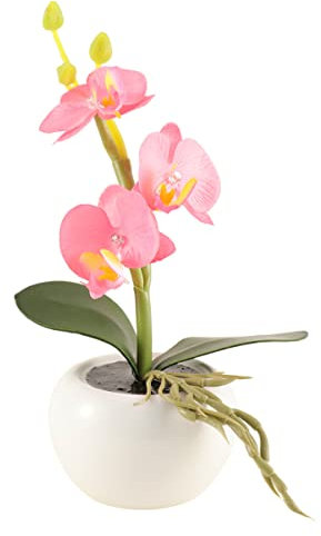 OSALADI Flower Lamp Led-nachtlicht Blumentopfleuchte Für Außenbereich Hellrosa Phalaenopsis-förmige Künstliche Blume Mit Lampe Für Garten Und Innen-Dekoration