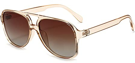 OSAGAMA Vintage Retro Sonnenbrille Gelb Getönte Brille Übergroß Oversize Sunglasses für Damen Herren