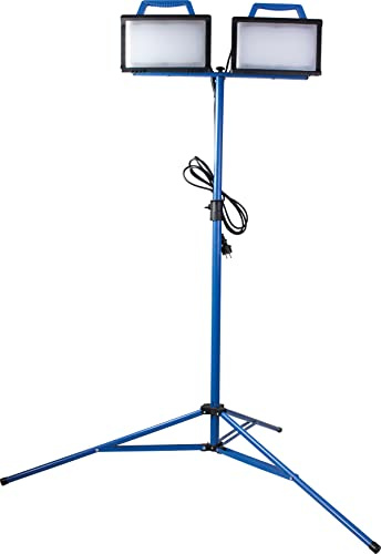 as - Schwabe OPTILINE LED Baustrahler mit Stativ 60 W 6500 Lumen - verstellbar von 1,2 m bis 1,6 m - Mobiler Scheinwerfer mit Stativ - 3 m Kabel - Arbeitsleuchte extrem robust - IP54, 46347
