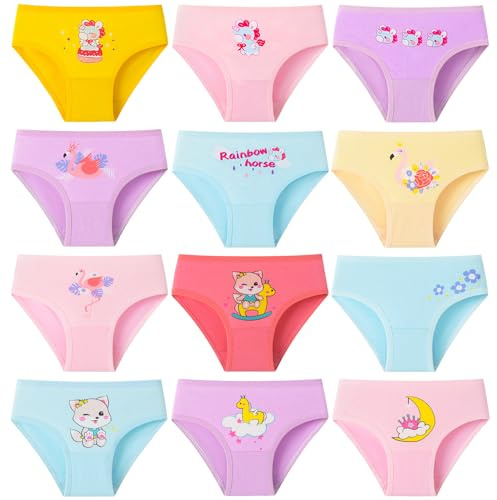 Domee Mutande Cotone Intimo Slip Stampe Animalier Bambina Pacco da 12