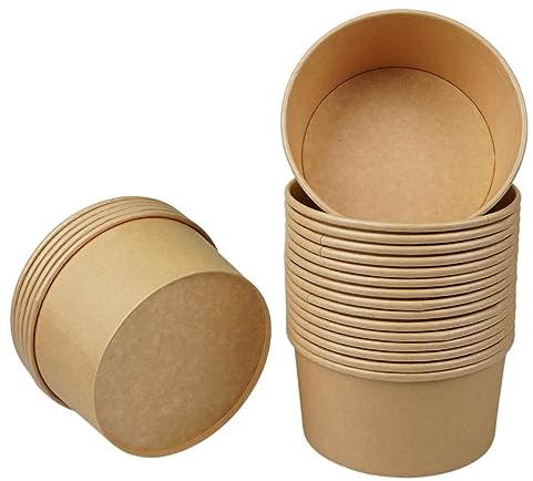 FAMILIA DE AROMA LÓPEZ Envasado de Cartón para Alimentos 750ml-50uds-SIN TAPA,Contenedores de Comida Para Llevar,Cajas de Cartón para Comida,Cartón de Sopa,Contenedores de Ensalada de Papel Kraf