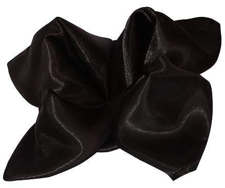 Egurs 10 Stück Satin-Servietten Glatte Quadratische Weiches Tischservietten Stoff Deckchen Stoffservietten für Geburtstag Restaurant Hochzeiten Abendessen Weihnachten Dekoration Schwarz 50x50cm