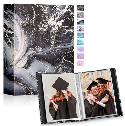 Lanpn Album Fotografico 10x15 50 con Tasche 2 Confezioni, Piccolo Mini Cuoio Porta Foto Album Portafoto Verticale Tascabile Tasca