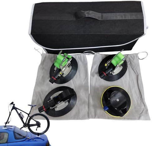 BUNIQ Portabici per Tetto Auto, Portabici a Ventosa per Auto,Portabiciclette Universale per Portapacchi da Tetto per Auto - Sgancio rapido, Forte Assorbimento, portabici a Ventosa per Mountain