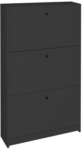 möbelando Schuhkipper >Flap< in anthrazit matt Lack, Holzwerkstoff - 60x104x16cm (BxHxT)