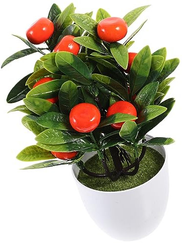 Zerodeko Realistische Künstlicher Topf Obstbaum mit Pflanze Bonsai